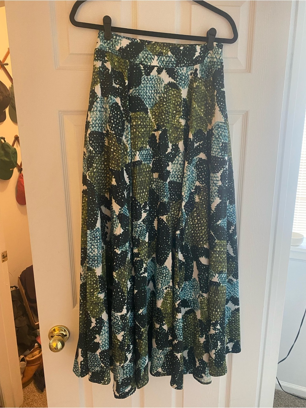 Eva Franco Cactus Print Maxi Skirt in Green and Teal - Picture 2 of 2